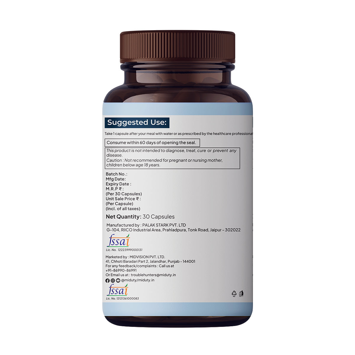 Miduty by Palak Notes Liposomal Glutathione Capsules - Distacart