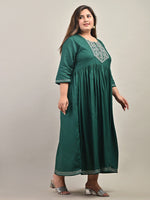 Thumbnail for Swasti Embroidered Floral Maxi Ethnic Dress - Distacart