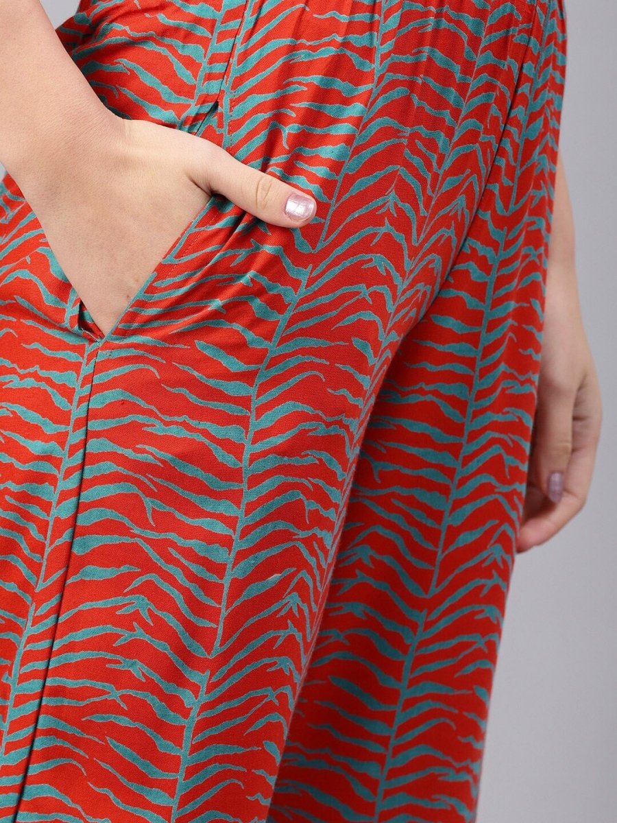 Aks Women Paisley Printed Straight Kurta With Palazzos - Distacart