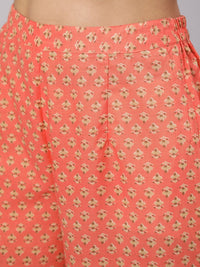 Thumbnail for Aks Floral Printed Round Neck Pure Cotton Kurta with Trousers - Distacart