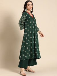 Thumbnail for Anouk Geometric Printed Regular Thread Work Kurta with Palazzos - Distacart
