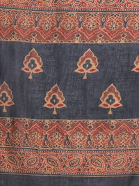 Thumbnail for Anubhutee Navy Blue Printed Gotta Patti Pure Cotton Kurta with Trousers & Dupatta - Distacart
