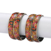 Thumbnail for Afast Designer Fancy Party Bangle/ Kada Set, Multicolor, Glass, Pack Of 4 - Distacart