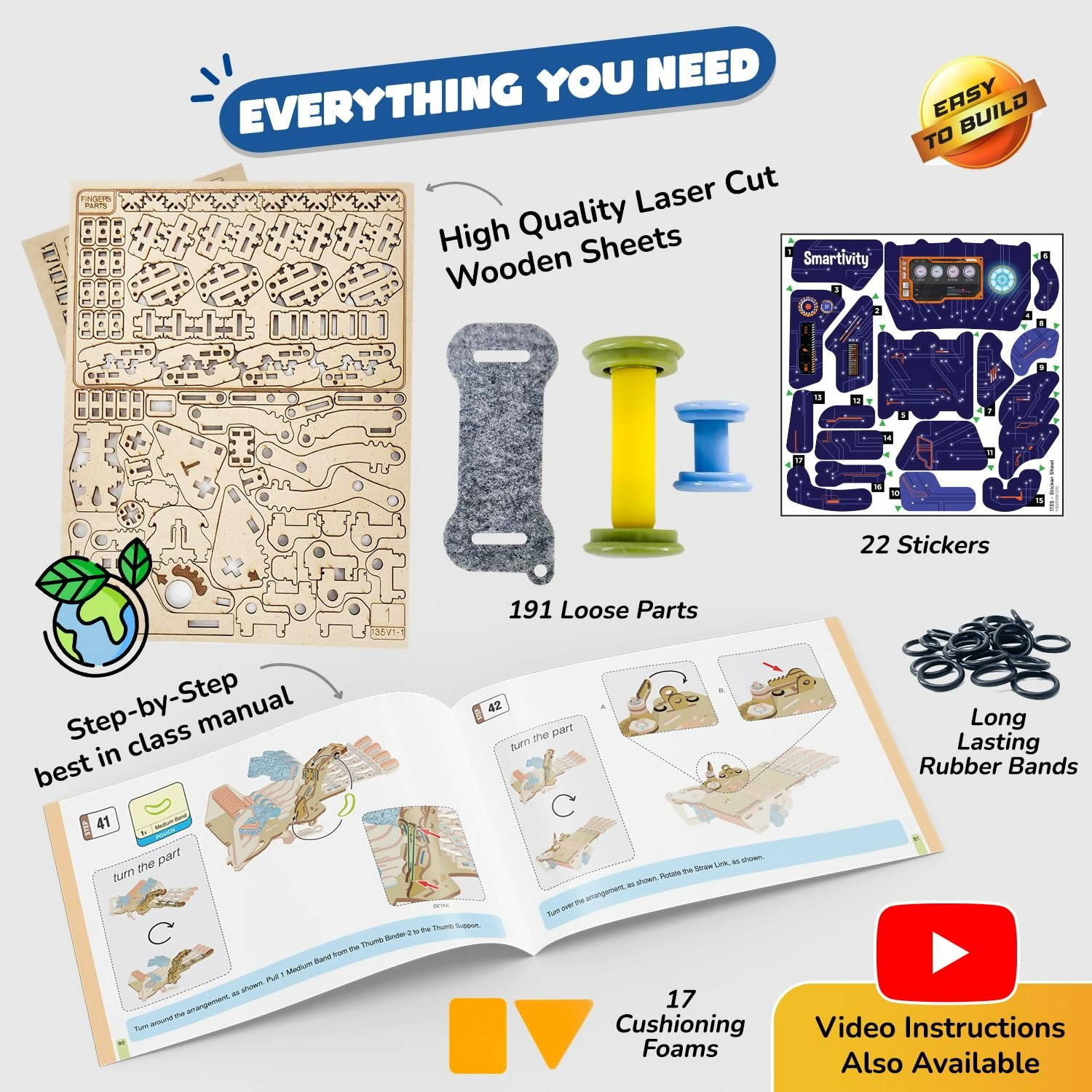 Smartivity Robotic Mechanical Hand Toy for Kids 8-10-12-14 Years Old Parents Choice Award Winner