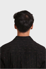 Thumbnail for Xkind Black Golden Foil Stripes Slim Fit Shirt