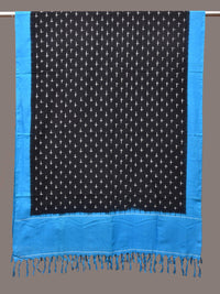 Thumbnail for Blue and Black Pochampally Ikat Cotton Handloom Dupatta with Plus Buta Design - Global Threads - Distacart