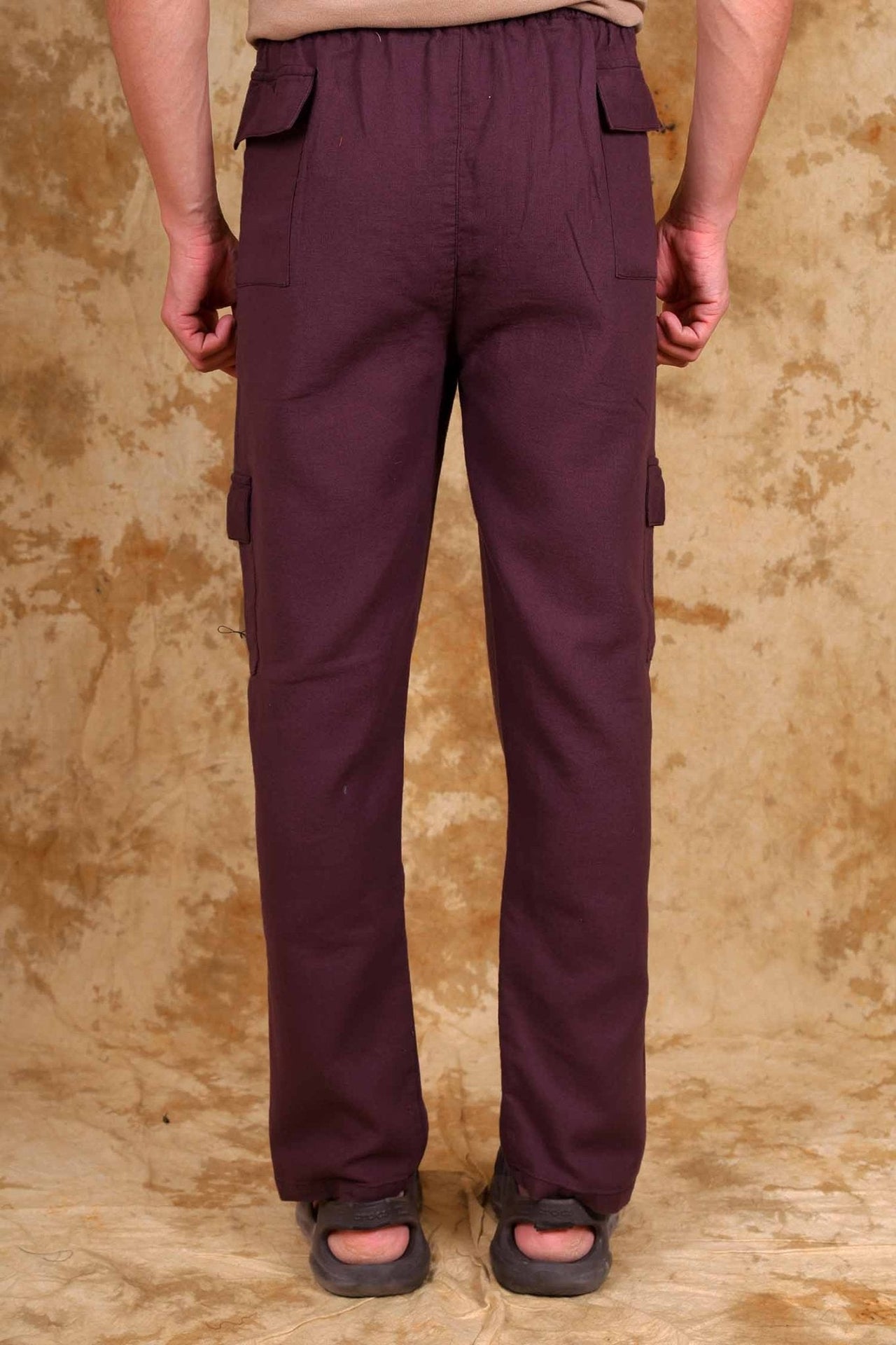 Bluebird Men's Slim Fit Cotton Cargo Pant Maroon