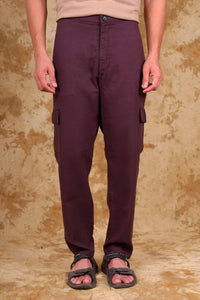 Thumbnail for Bluebird Men's Slim Fit Cotton Cargo Pant Maroon