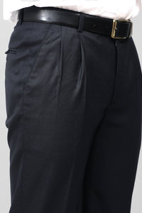 Thumbnail for Bluebird Timeless Navy Blue Pleated Trouser