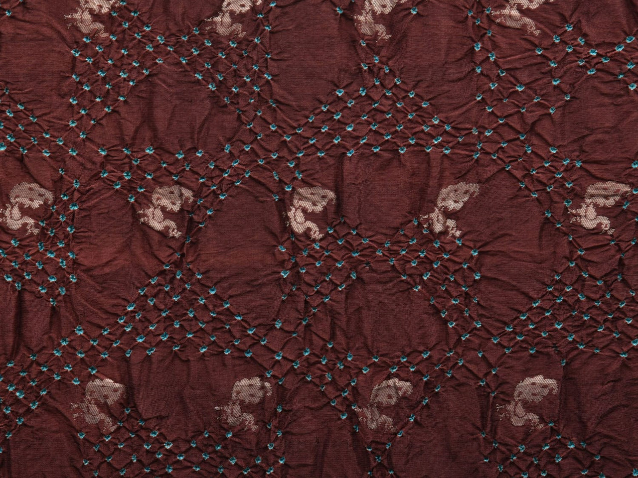 Brown Bandhani Paithani Silk Handloom Saree with Peacocks Border and Pallu Design - Global Threads - Distacart