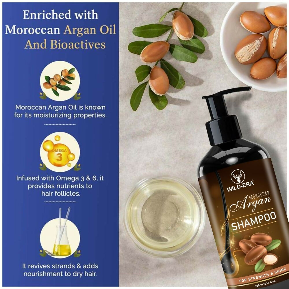 Wildera Moroccan Argan Shampoo with Moroccan Argan Oil to Nourish Dull, Dry & Frizzy Hair - Distacart