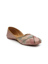 Thumbnail for Anouk Women Woven Design Mojaris Flats