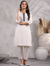 Thumbnail for Anubhutee Regular Thread Work Pure Cotton Kurta with Trousers - Distacart