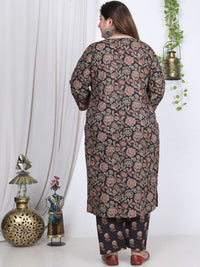 Thumbnail for Swasti Floral Printed Regular Pure Cotton Kurta With Trousers & Dupatta