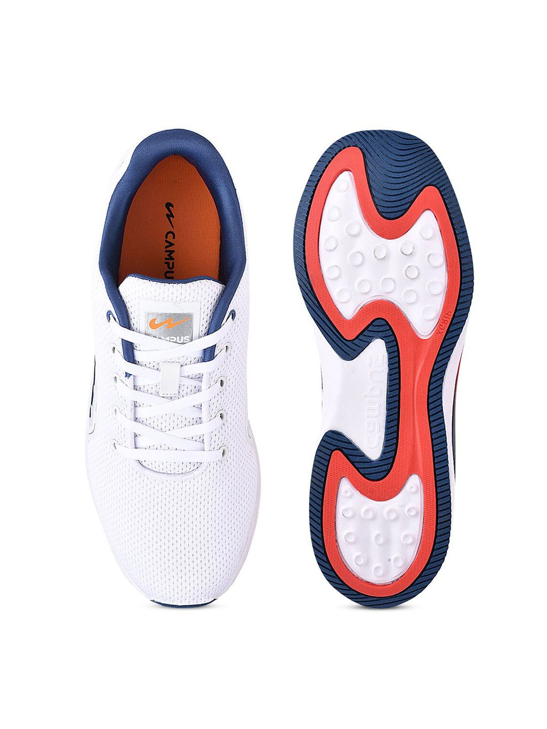 Campus Men White Mesh Running Shoes
