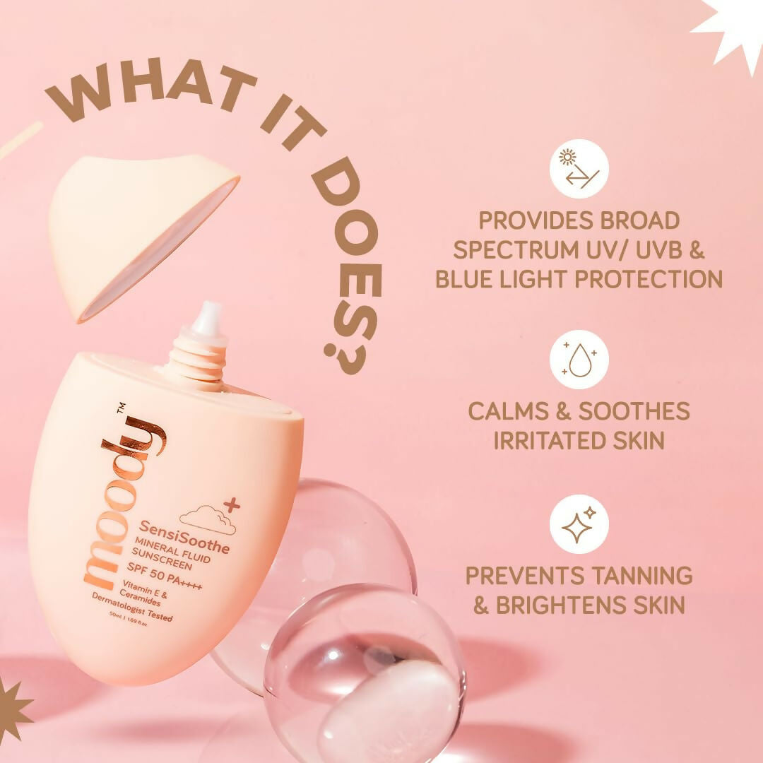 Moody SensiSoothe Mineral Brightening Sunscreen Serum with Ceramides & Rice - Distacart