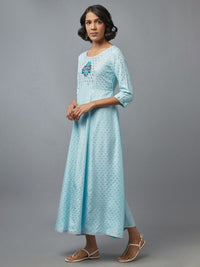 Thumbnail for AURELIA Blue Ethnic Motifs Printed Maxi Dress
