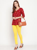 Thumbnail for TAG 7 Women Yellow & White Pack of 2 Straight Fit Ankle-Length Leggings - Distacart