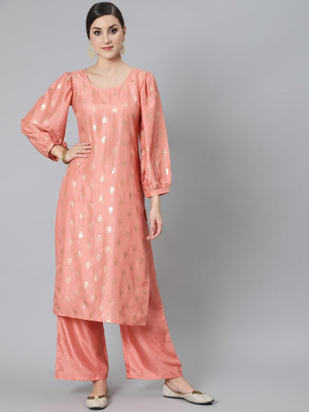 Aks Ethnic Motifs Printed Regular Kurta With Palazzos - Distacart