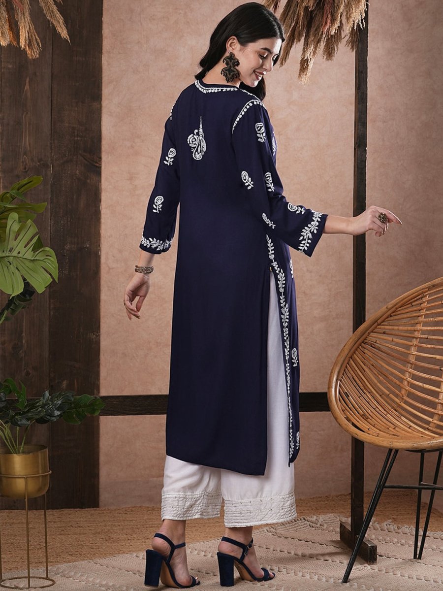 ADA Women Ethnic Motifs Printed Thread Work Kurta - Distacart