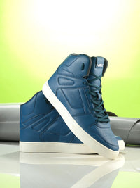 Thumbnail for HRX by Hrithik Roshan Men Teal Green Textured Round Toe Sneakers