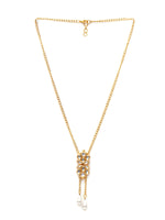Thumbnail for Long Kundan Neckpiece (Gold) - Ruby Raang - Distacart