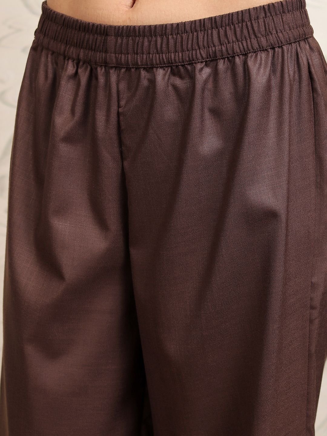 Vishudh Brown Ethnic Motifs Printed Keyhole Neck Straight Kurta With Palazzos & Dupatta - Distacart