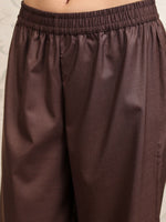 Thumbnail for Vishudh Brown Ethnic Motifs Printed Keyhole Neck Straight Kurta With Palazzos & Dupatta - Distacart