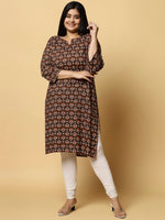 Thumbnail for Sztori Plus Size Ethnic Motifs Printed Pure Cotton Kurta - Distacart