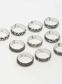 Thumbnail for NVR Women's Set of 5 Silver-Plated German Silver Toe Ring