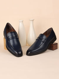 Thumbnail for LOUIS STITCH Men Federal Blue Formal Slip-On Moccasin Shoes