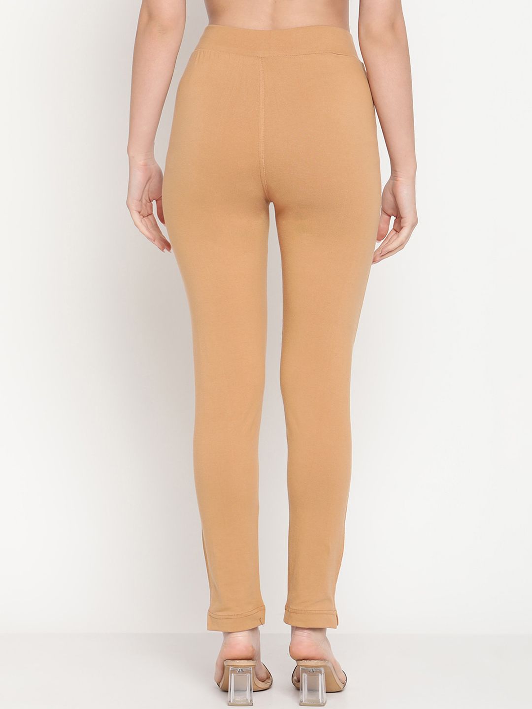 TAG 7 Pack of 2 Beige & Mustard Yellow Ankle-Length Leggings - Distacart