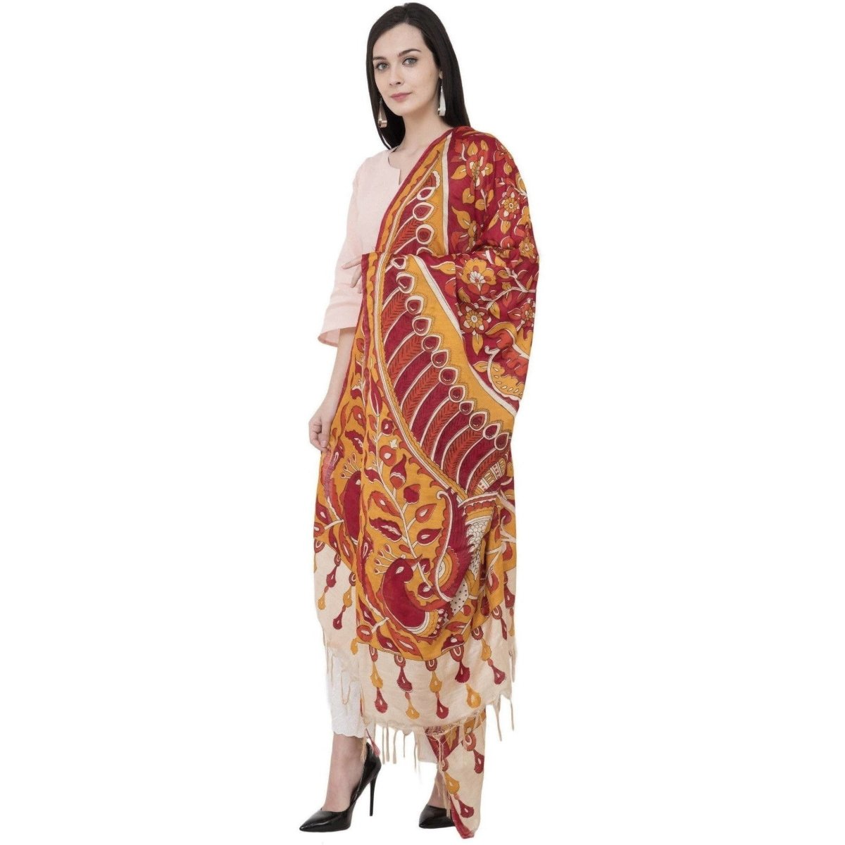 A R Silk Modal Kalamkari Print Fancy Dupatta Color Multi Print Dupatta or Chunni
