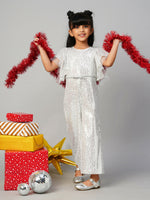 Thumbnail for Lil Drama Razzle Dazzle Girls Sequins White Party Jumpsuit - Distacart