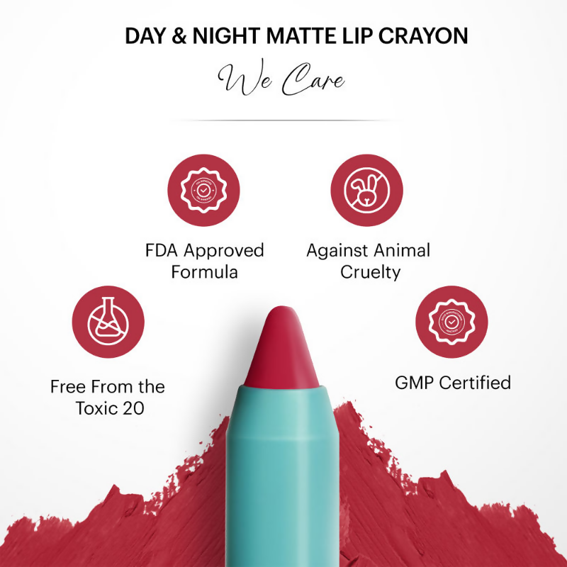 Parul Garg Beauty Day & Night Creamy Matte Lip Crayon - Boss Babe 45 - Distacart