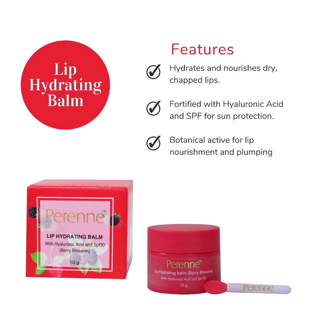 Perenne Lip Hydrating Balm With Hyaluronic Acid & SPF 30 - Berry Blossom - Distacart