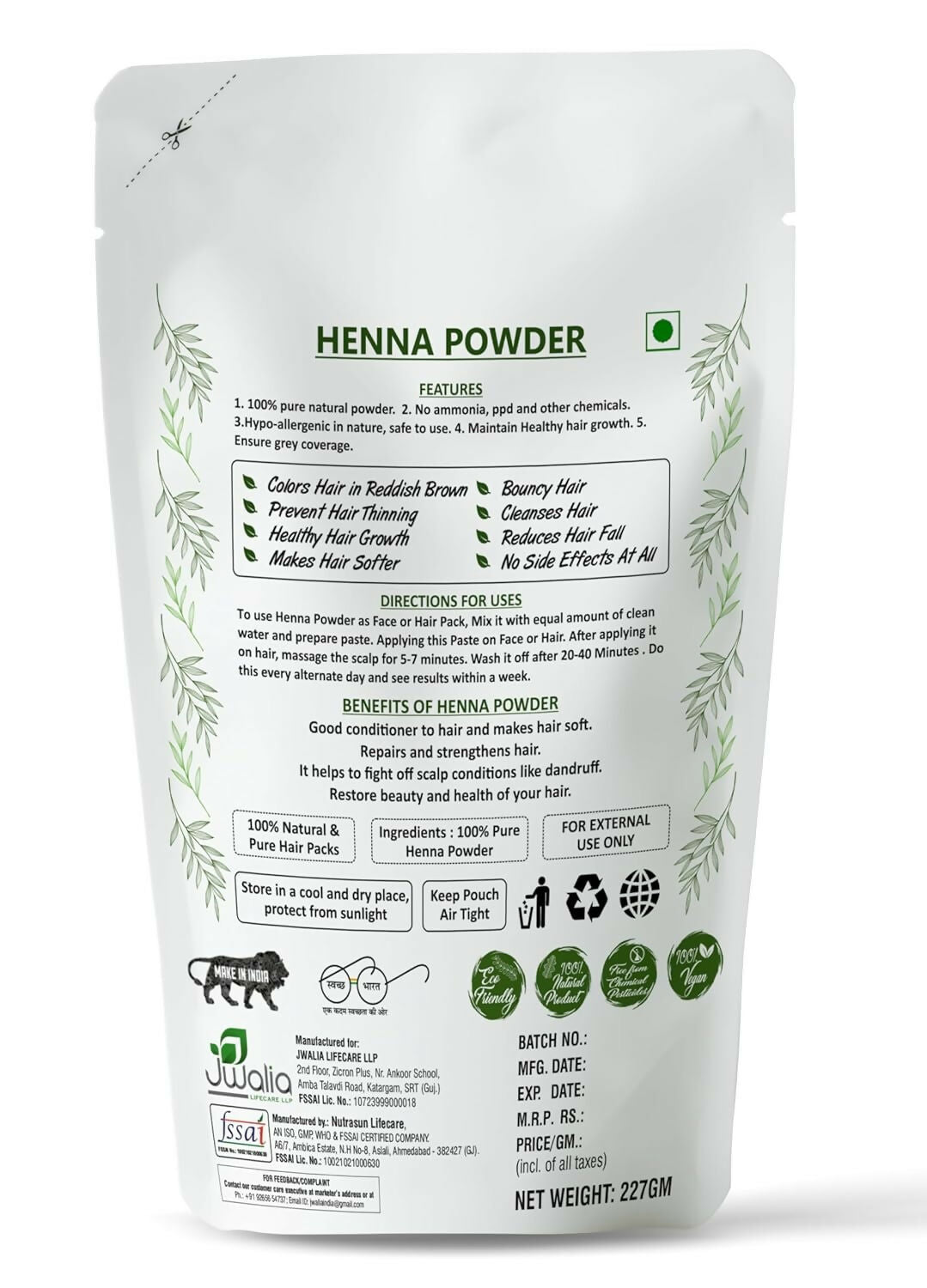Myherb Pure Natural Organic Henna Powder - Distacart