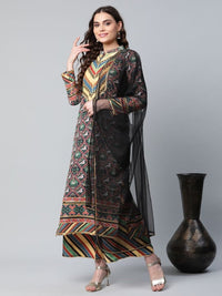 Thumbnail for Ahalyaa Women's Multi Colour Crepe Digital Patola Printed Kurta Palazzo Set With Dupatta - Distacart