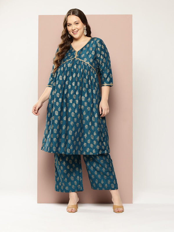 Sztori Plus Size Ethnic Motifs Kurta Set - Distacart