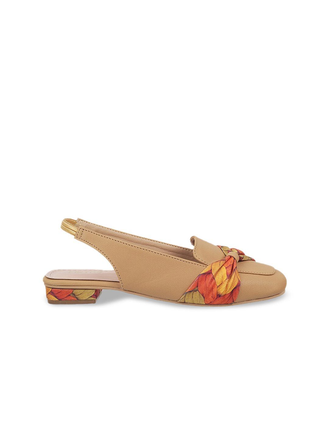 Metro Square Toe Printed Block Mules With Bows
