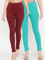 Thumbnail for TAG 7 Women Pack Of 2 Ankle Length Leggings - Distacart