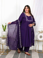 Thumbnail for PURPLE_EMBROIDERY_DUPATTA_PS-2