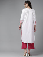 Thumbnail for ADA Ethnic Motifs Chikankari Embroidered Floral Kurta - Distacart