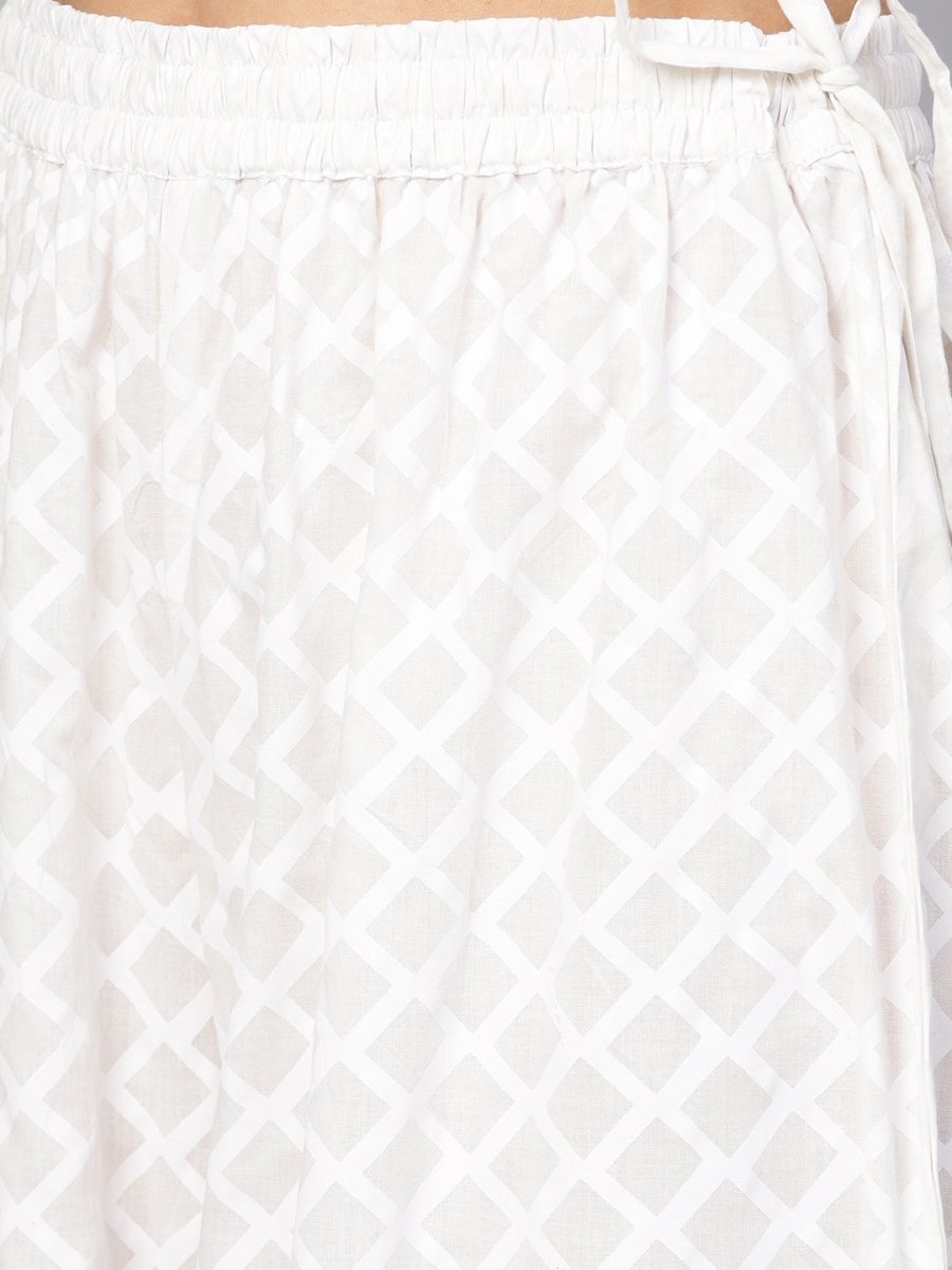 Anubhutee Mauve & White Ethnic Motifs Printed Kurti - Distacart