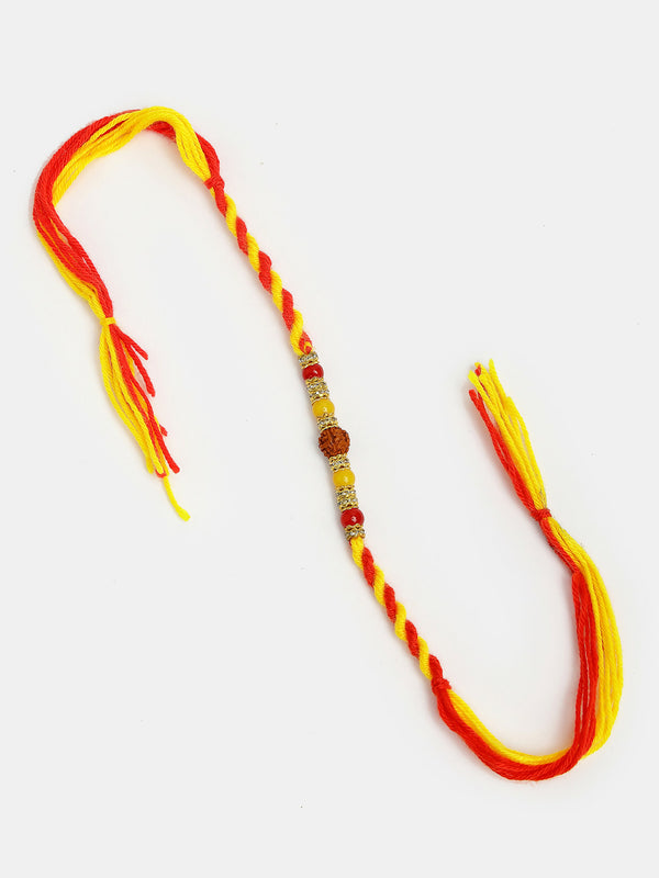 NVR Women & Men Set of 4 Multicolor Artificial stone and beads Rakhi With Roli Chawal - Distacart