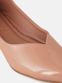 Thumbnail for DressBerry Nude-Coloured Pointed Toe Ballerinas