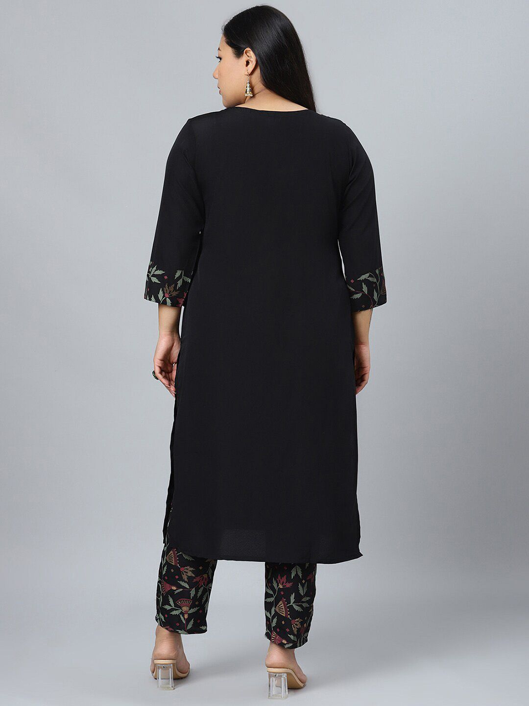 Sztori Floral Printed Round Neck Straight Kurta with Pant - Distacart