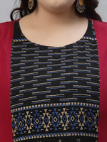 Thumbnail for Sztori Plus Size Tribal Printed Regular Straight Kurta With Trousers - Distacart