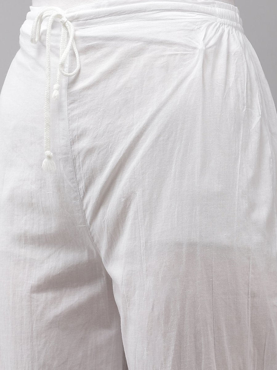 ADA Women Mustard Yellow Embroidered Regular Chikankari Handloom Kurta with Palazzos - Distacart