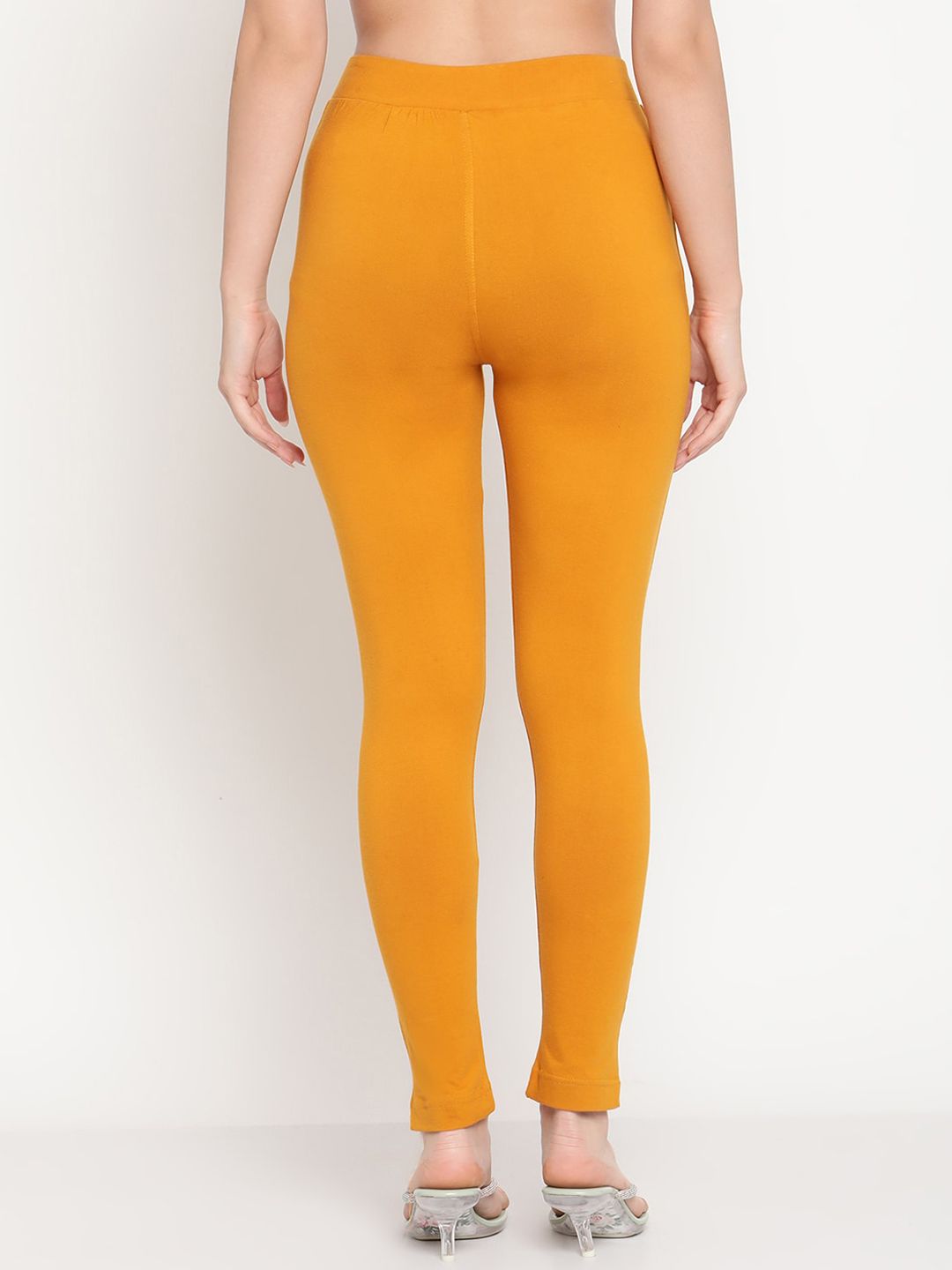 TAG 7 Women Black & Mustard Yellow Pack of 2 Straight Fit Ankle-Length Leggings - Distacart